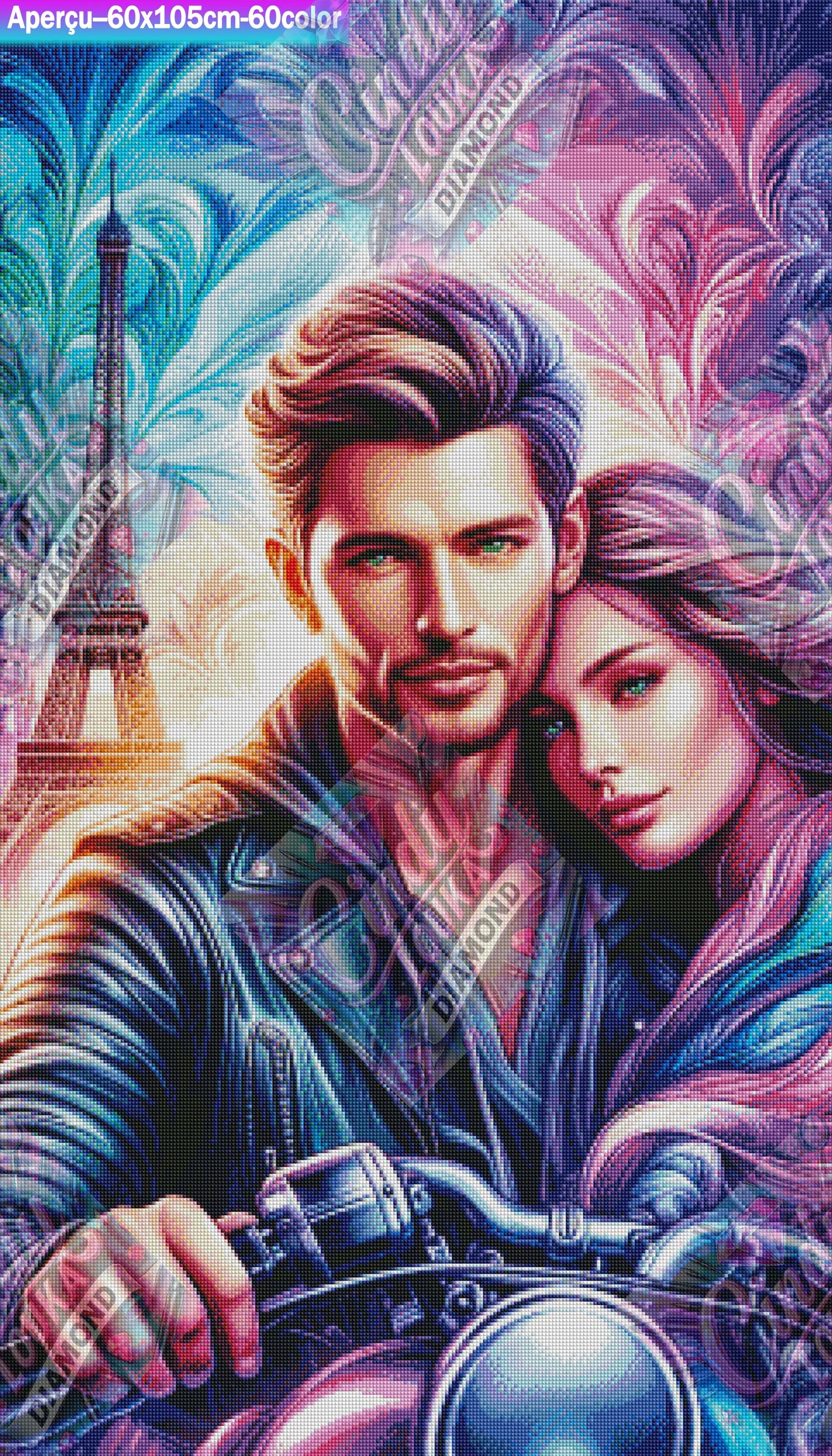 Étreinte Flamboyante à Paris 60x105 cm