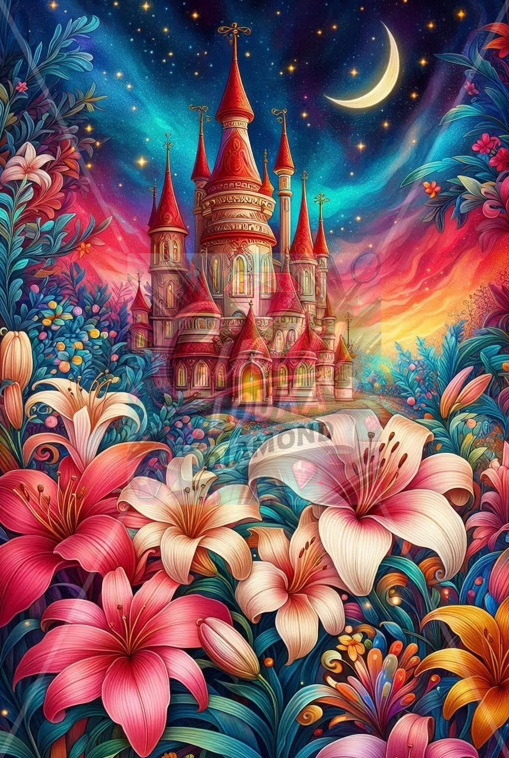 Le Château des Lys Étoilés 60x90 cm