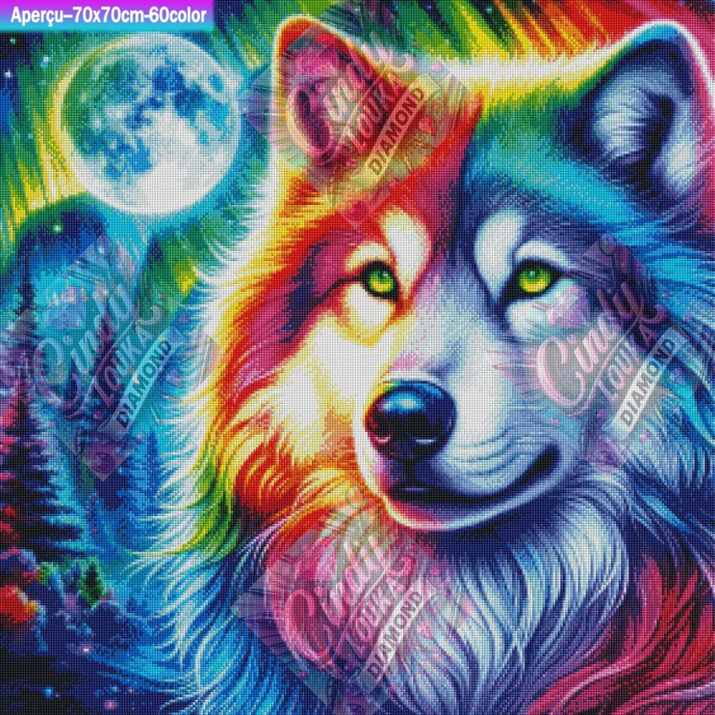 Loup Cosmique 70x70