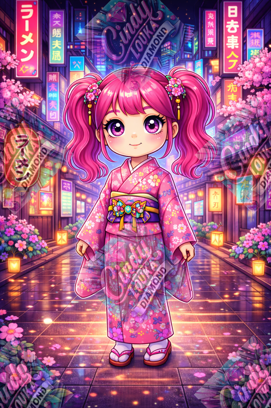 Kimono sous les Lumières 60x90 cm
