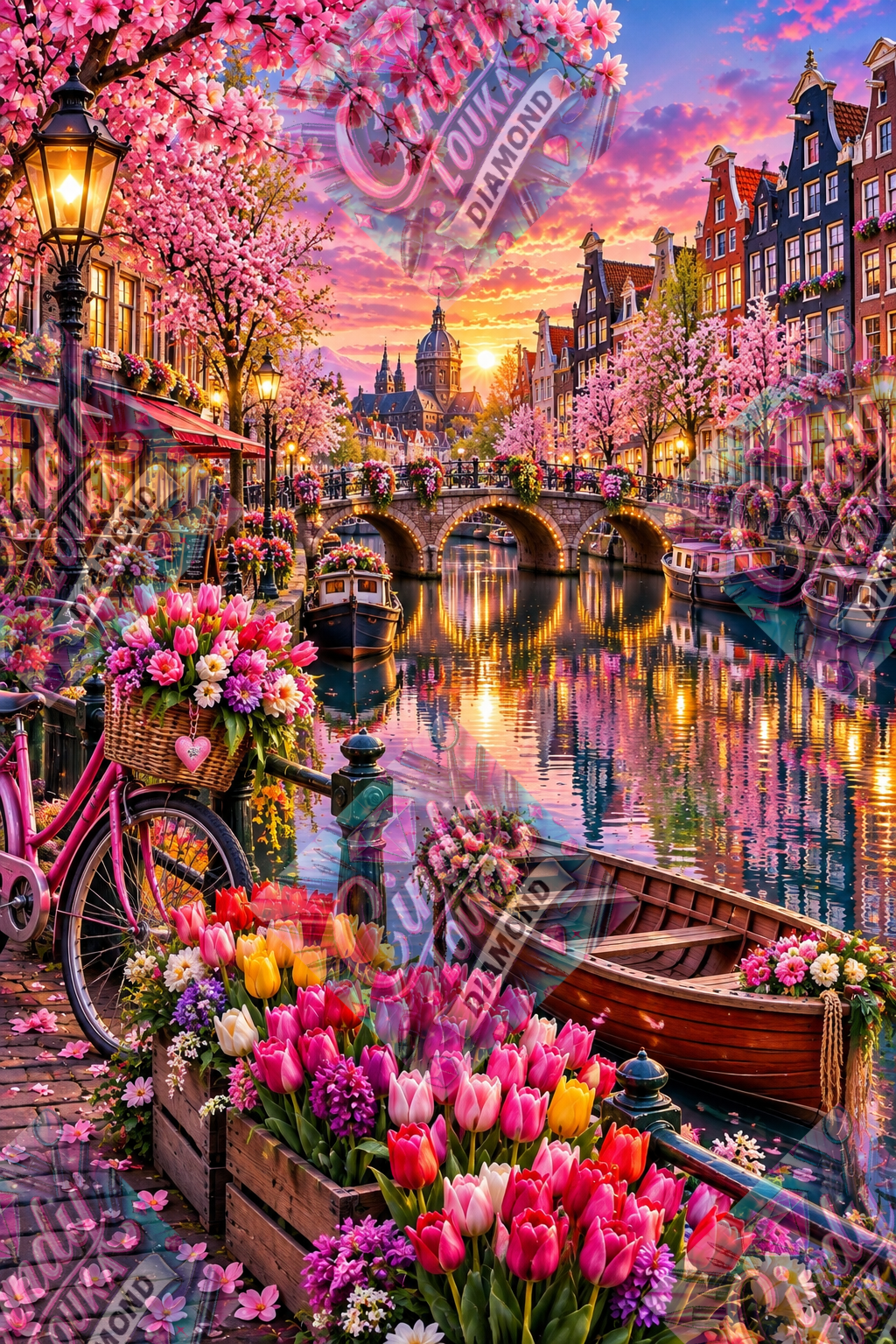 Amsterdam, Cœur Fleuri 60x90 cm
