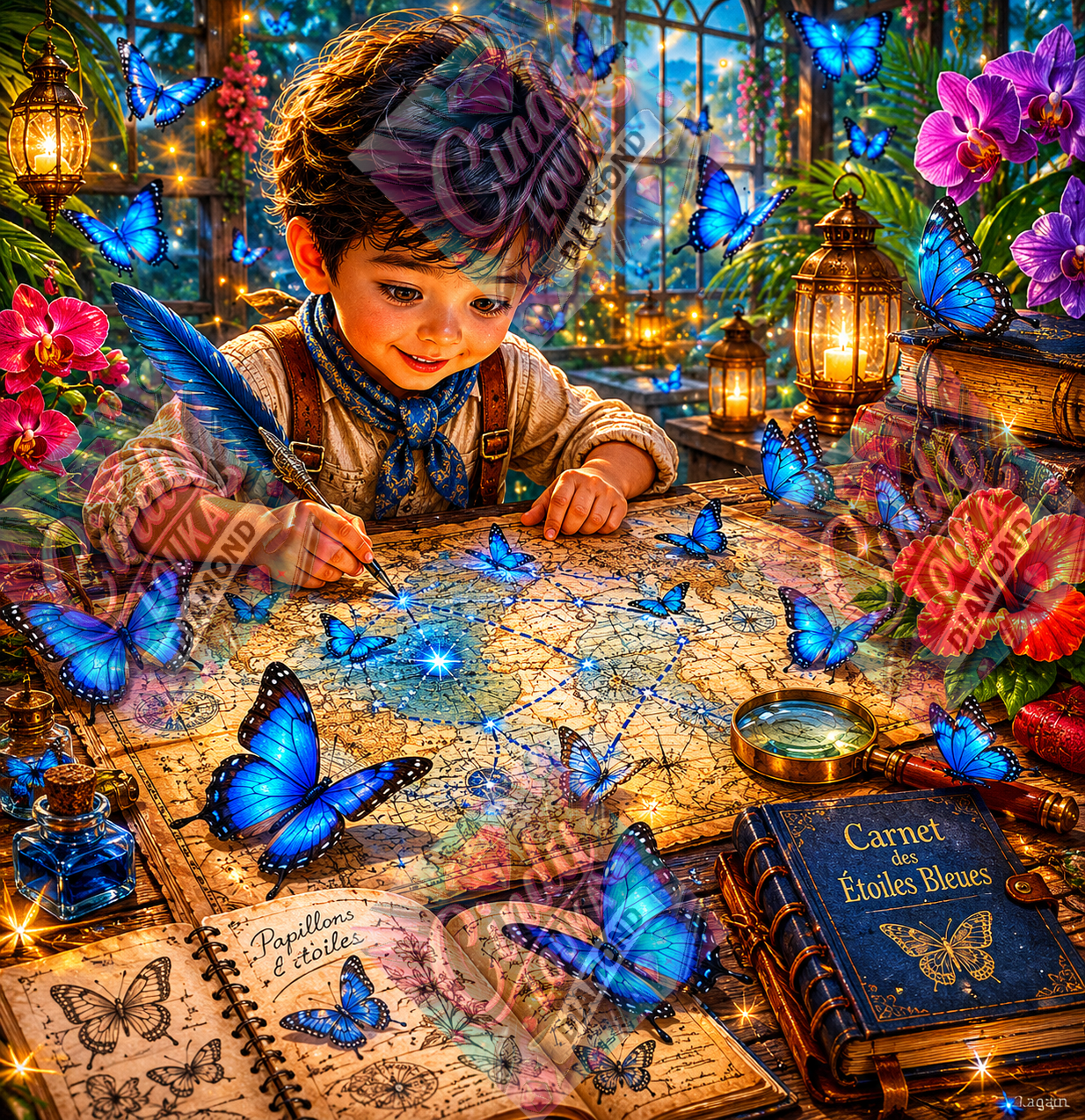 La Carte des Merveilles 80x80 cm