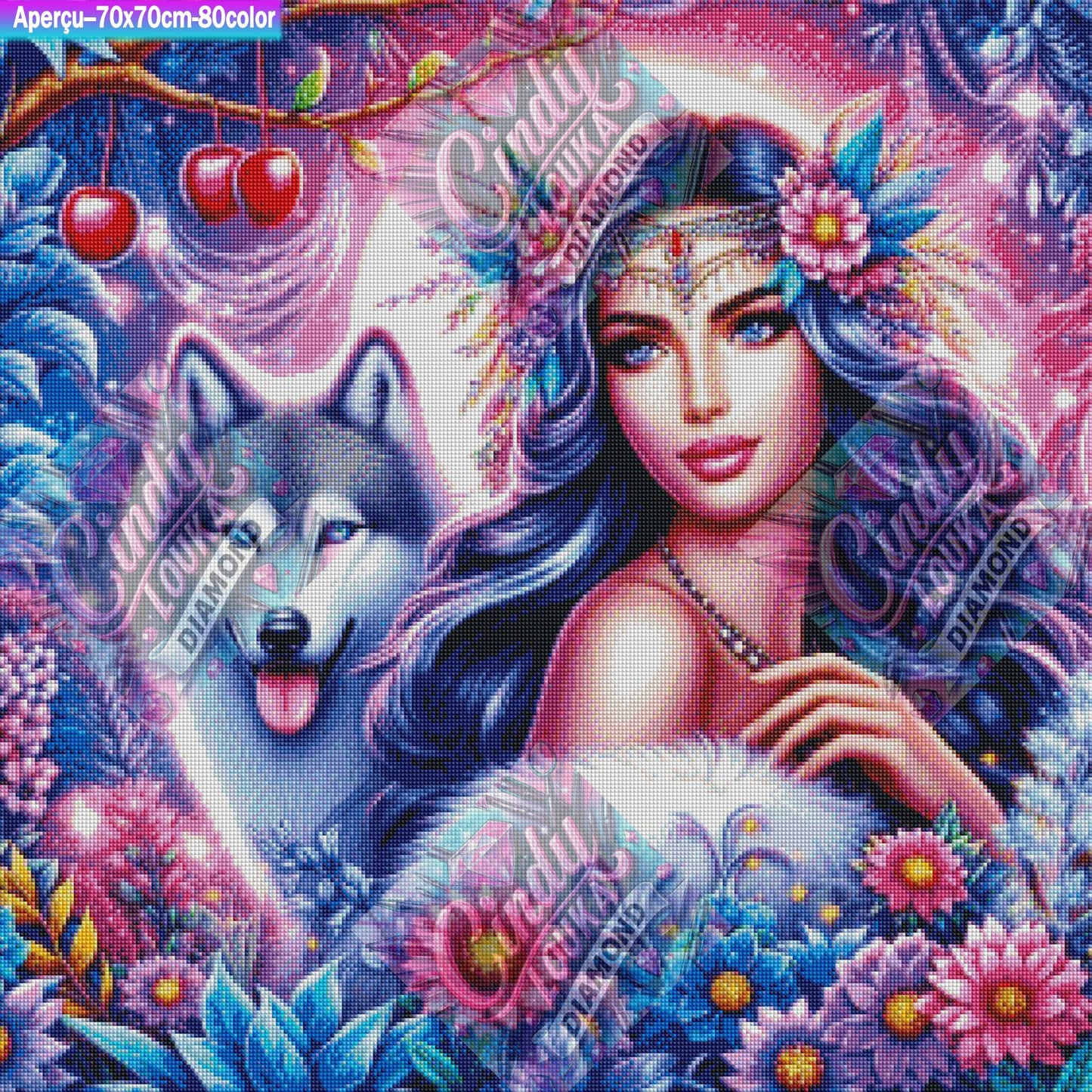 Lune D Améthyste 70x70 cm