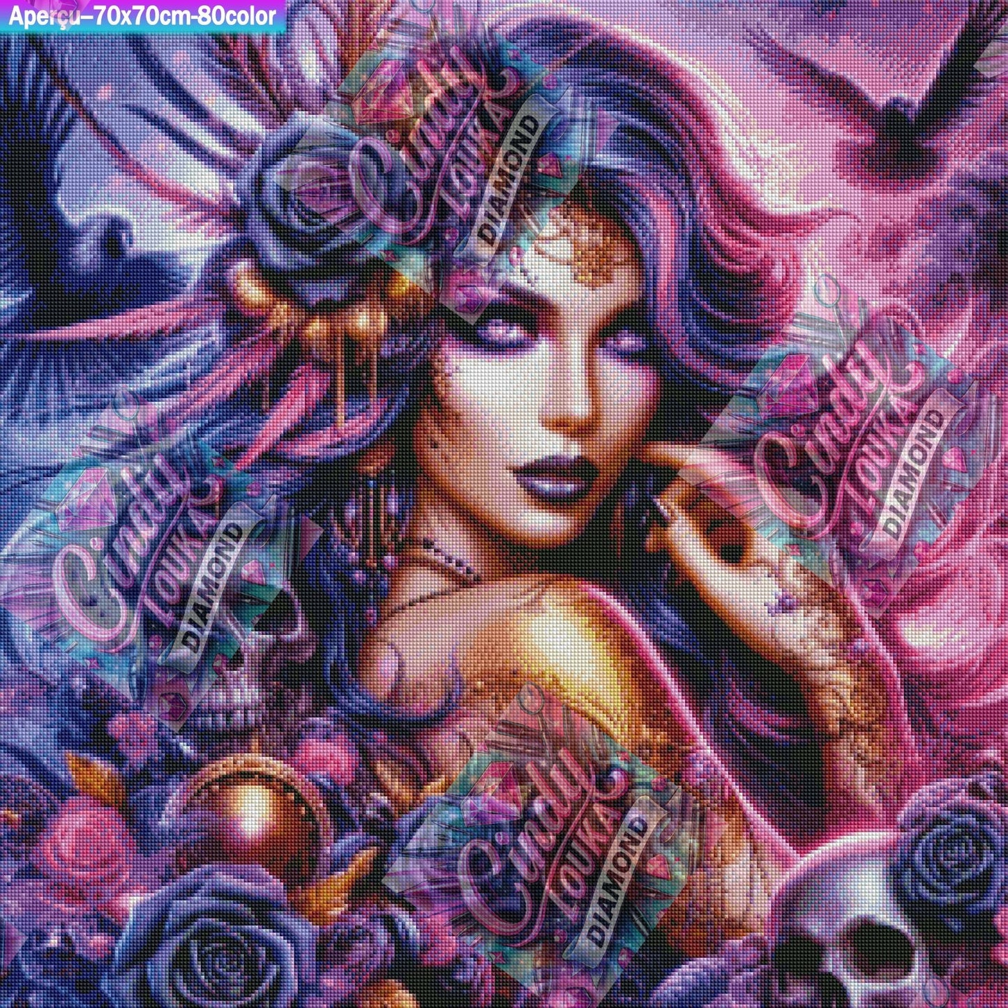 Death and Roses 70x70 cm