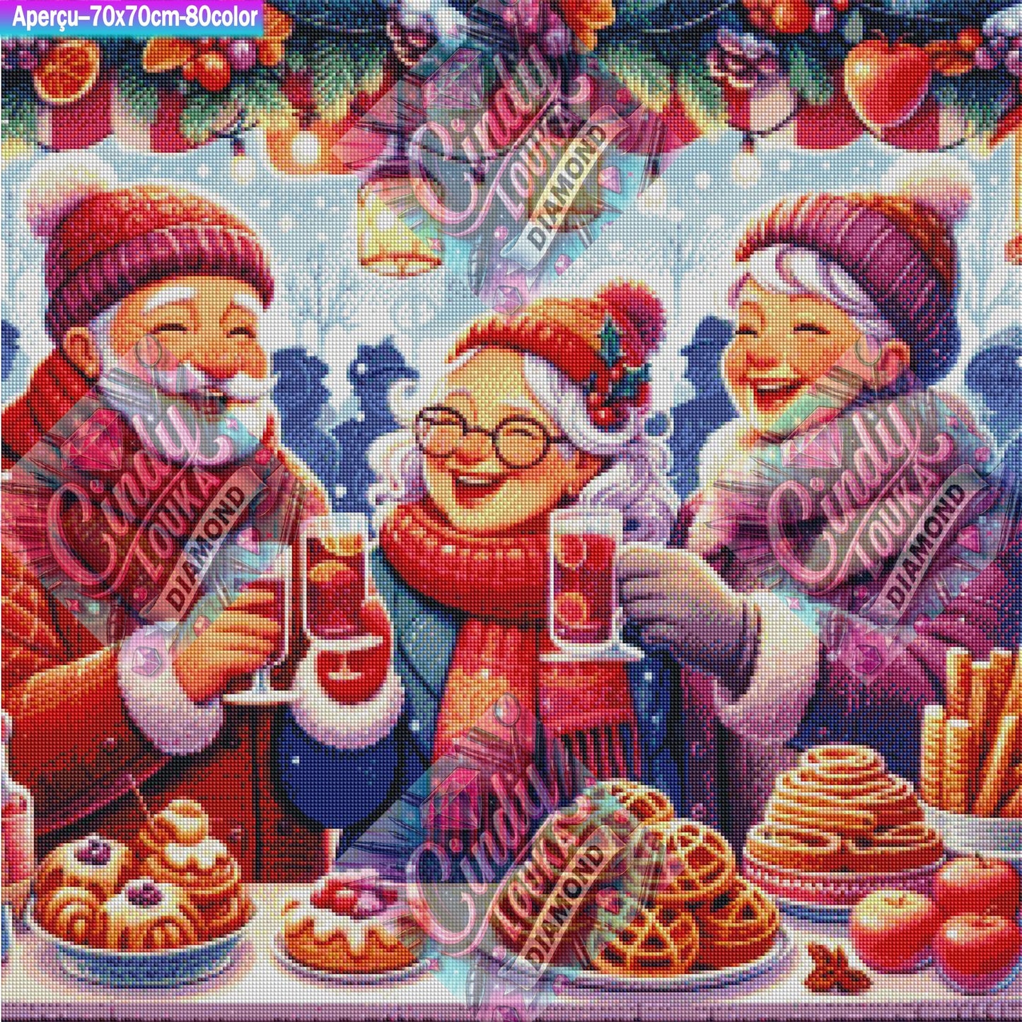 Tchin-tchin Au Marché De Noël 70x70 cm