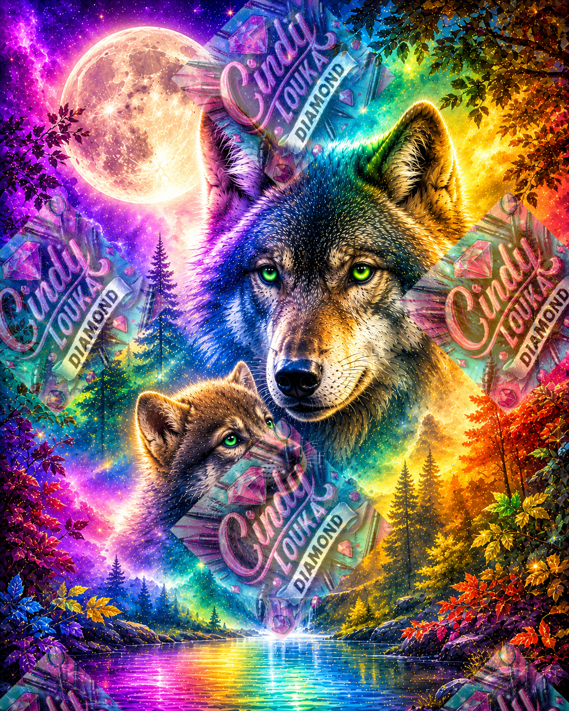 La Mélodie des Loups 60x75 cm
