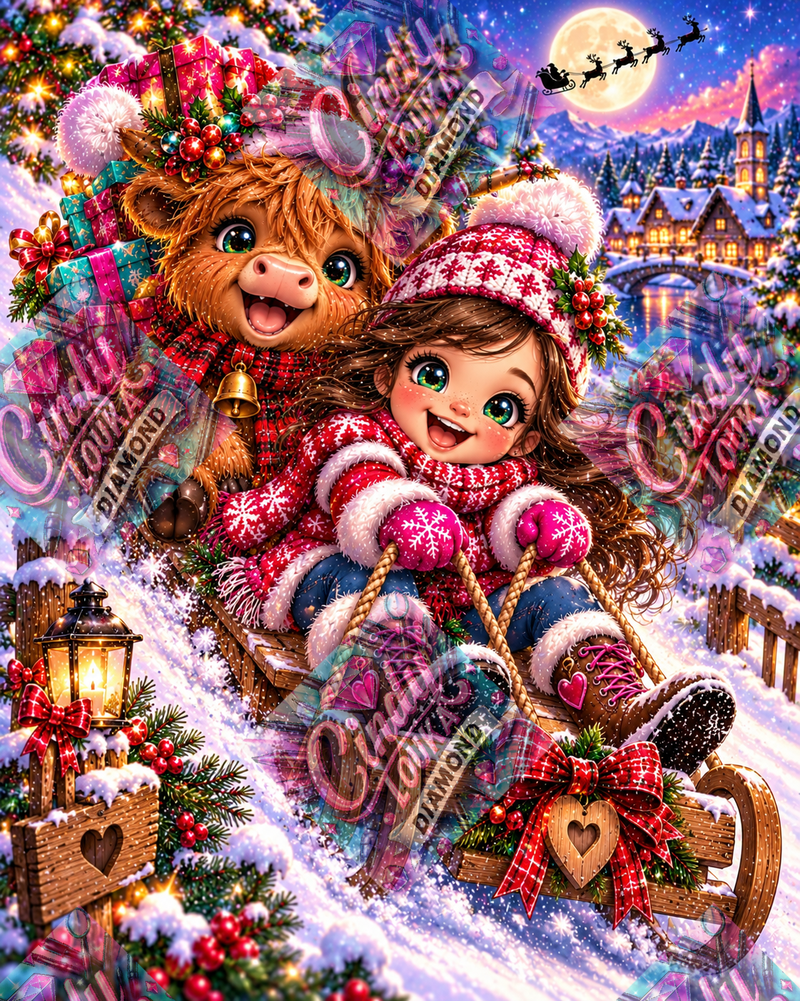 La plus belle descente de Noël 60x80 cm