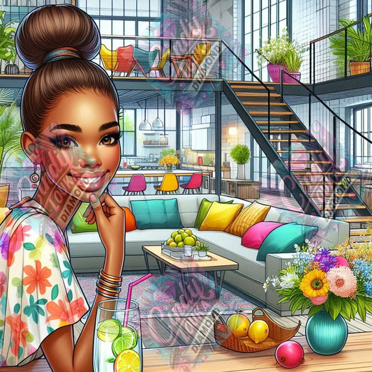 Ambiance Loft Colorée 70x70 cm