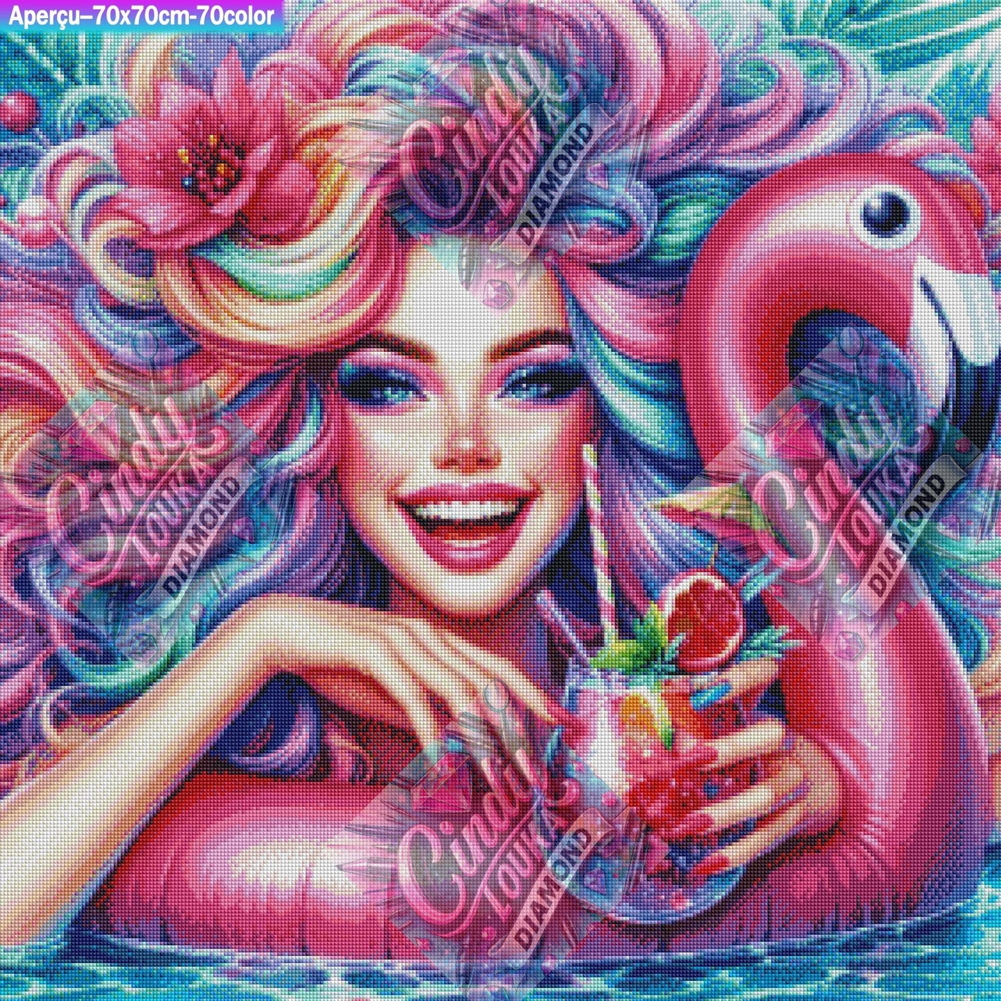 Flamingo Paradis 70x70 cm