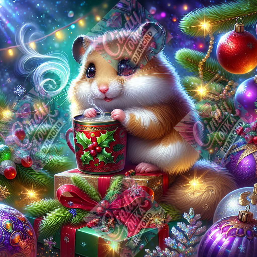 Choco’Hamster en Mission Noël 70x70 cm
