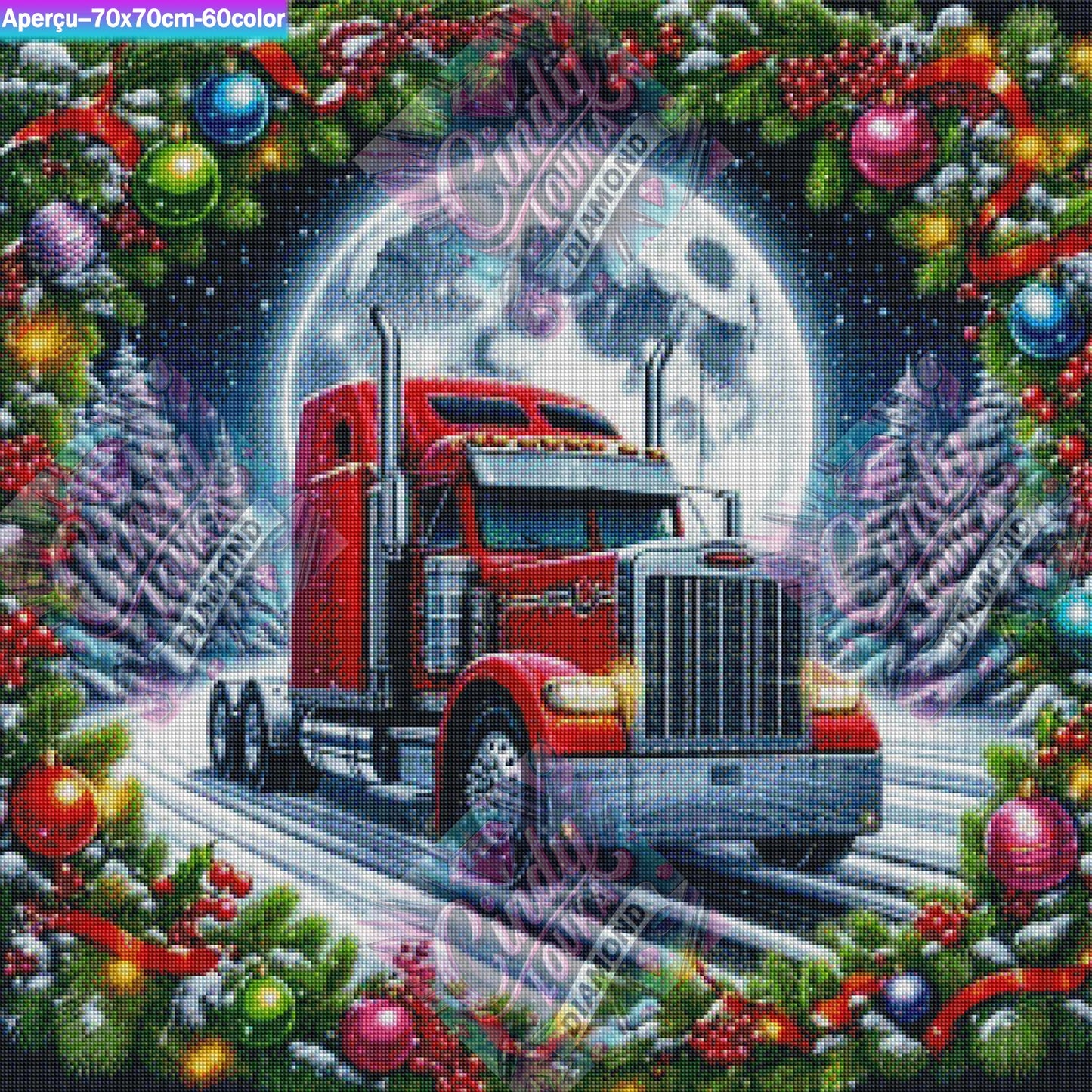 Convoi de Noël  70x70 cm