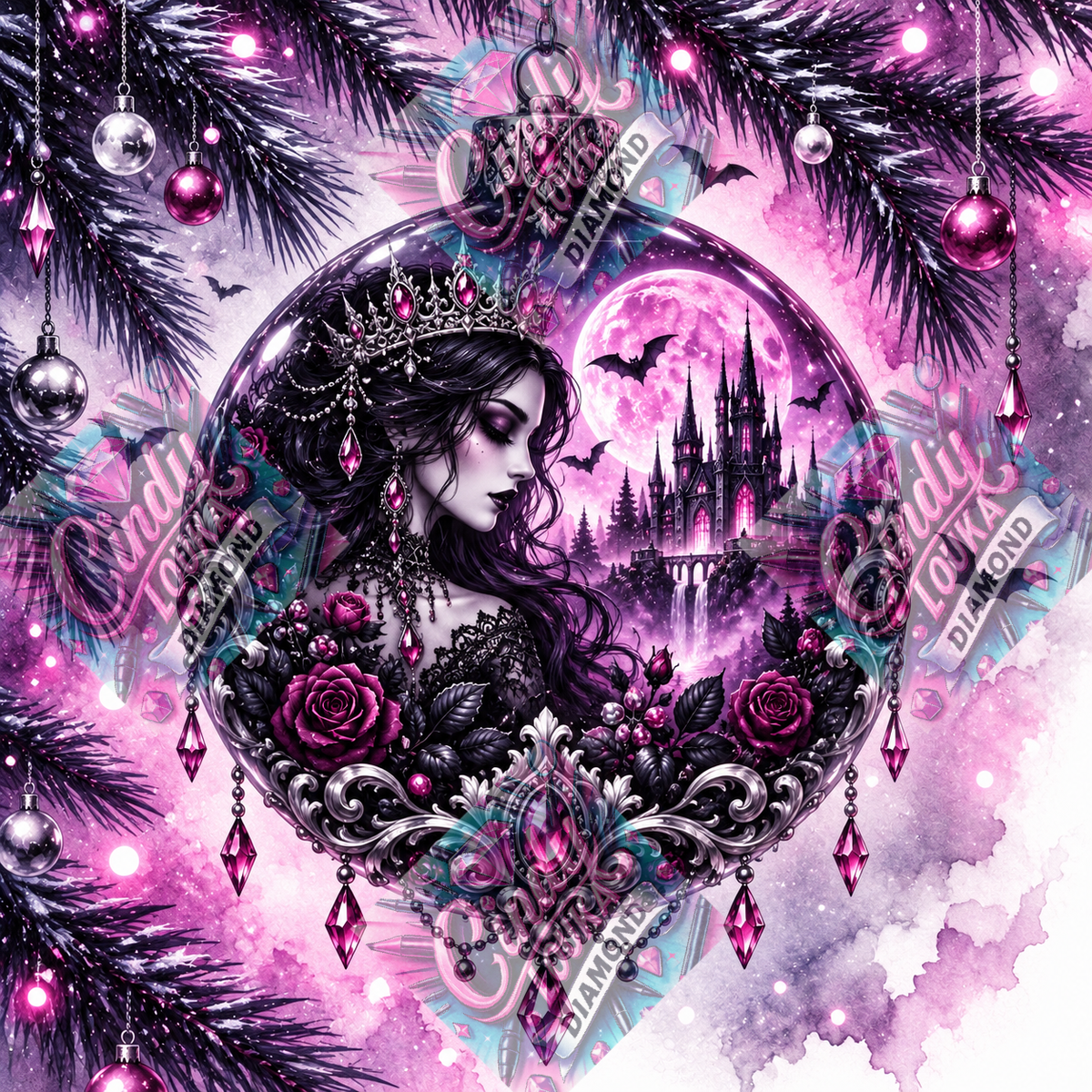 Boule de Noël Gothique 65x65 cm