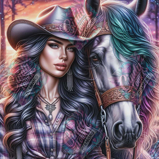 Cowgirl du Far West 70x70 cm