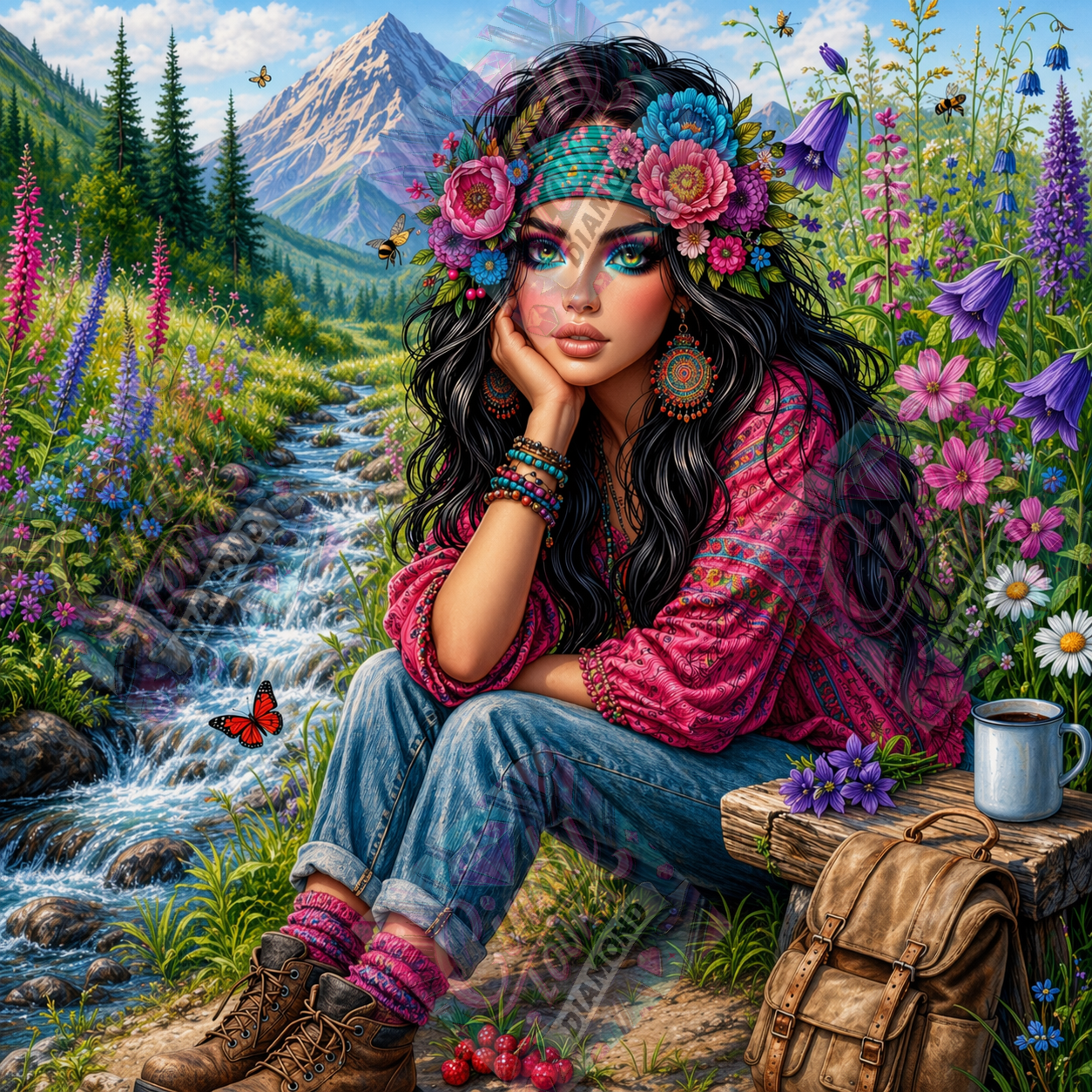 Pause Enchantée 70x70 cm