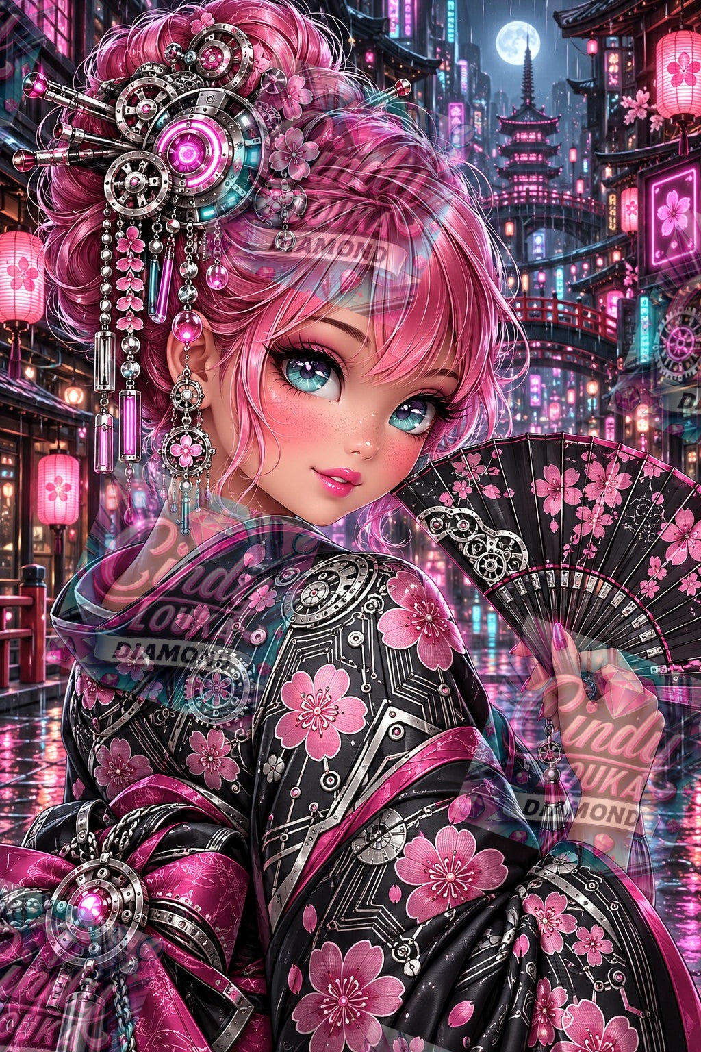 Sakura Mécanique 60x90 cm