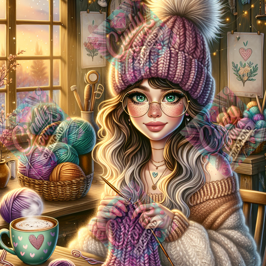 Café, Tricot et Merveille 70x70 cm