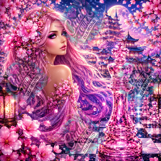 La Reine Sakura des Échecs 80x80 cm