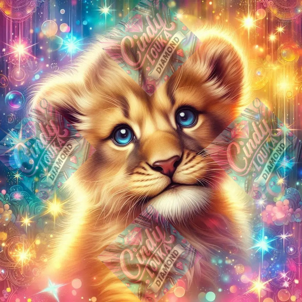 Lionceau aux Mille Reflets 50x50 cm