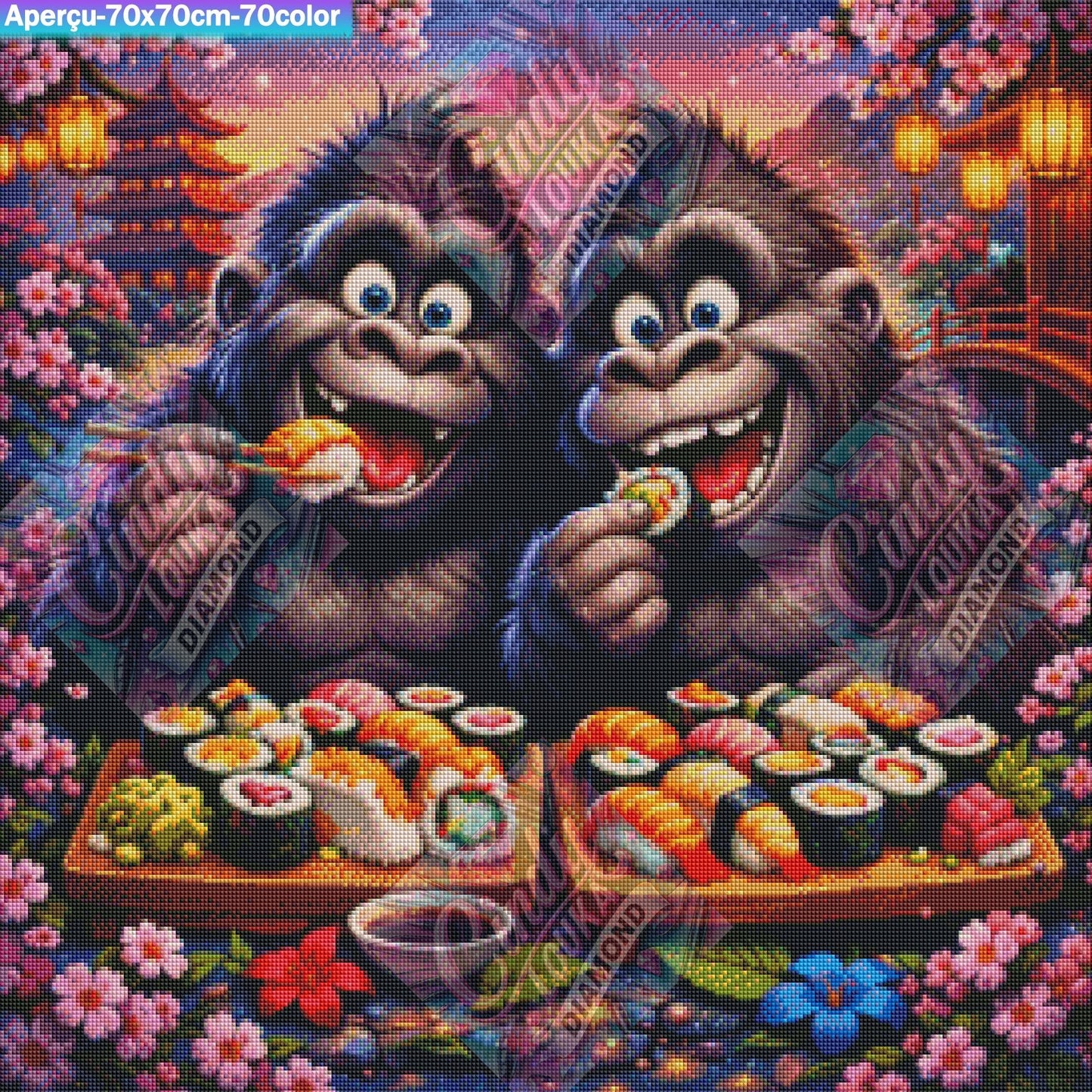Quand la Jungle Rencontre l’Asie 80x80 cm