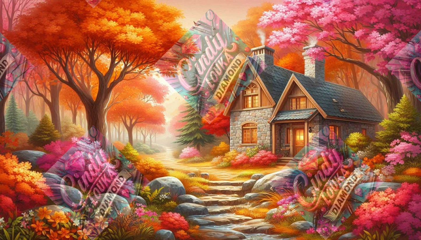 Cottage des Feuilles d'Or 60x90 cm