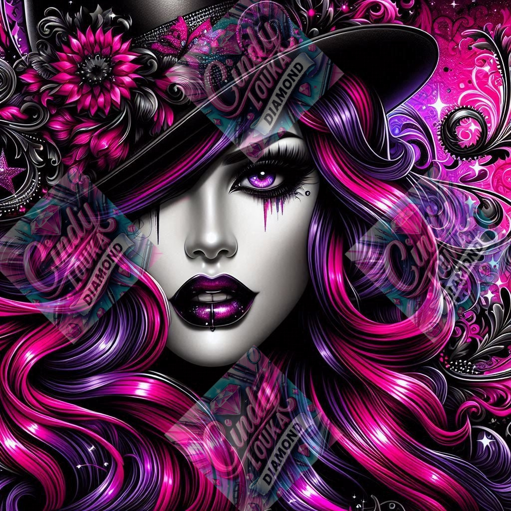 3. Larmes de Magenta Noir 70x70 cm