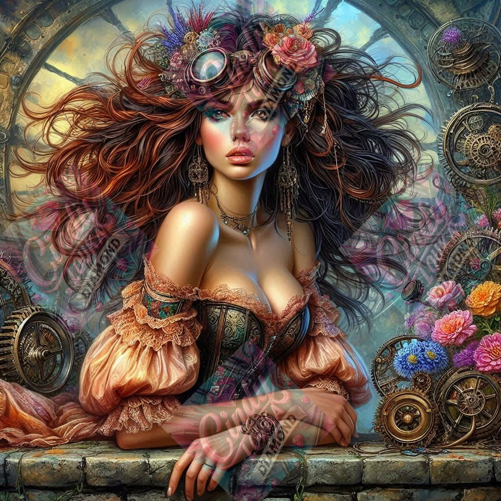 La Gardienne des Rouages 70x70 cm