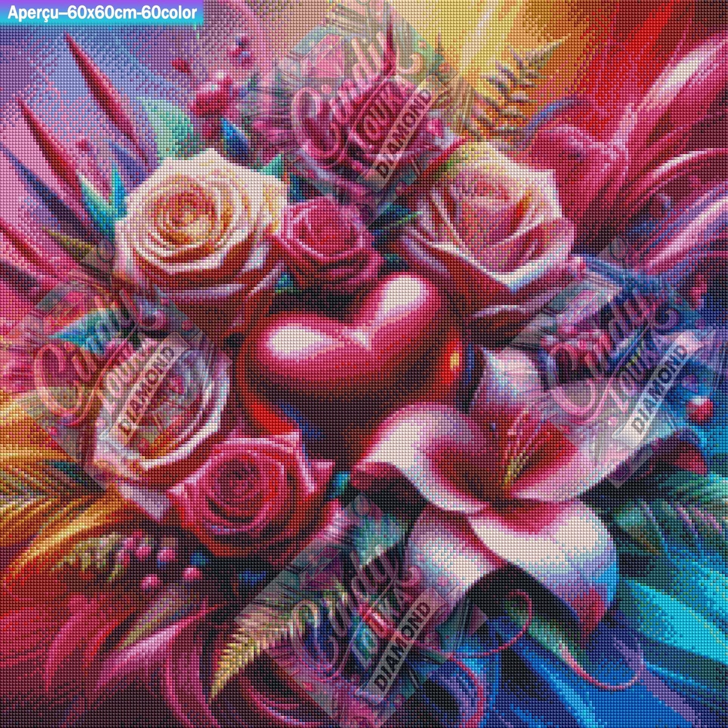 Cœur en Éclosion 60x60 cm