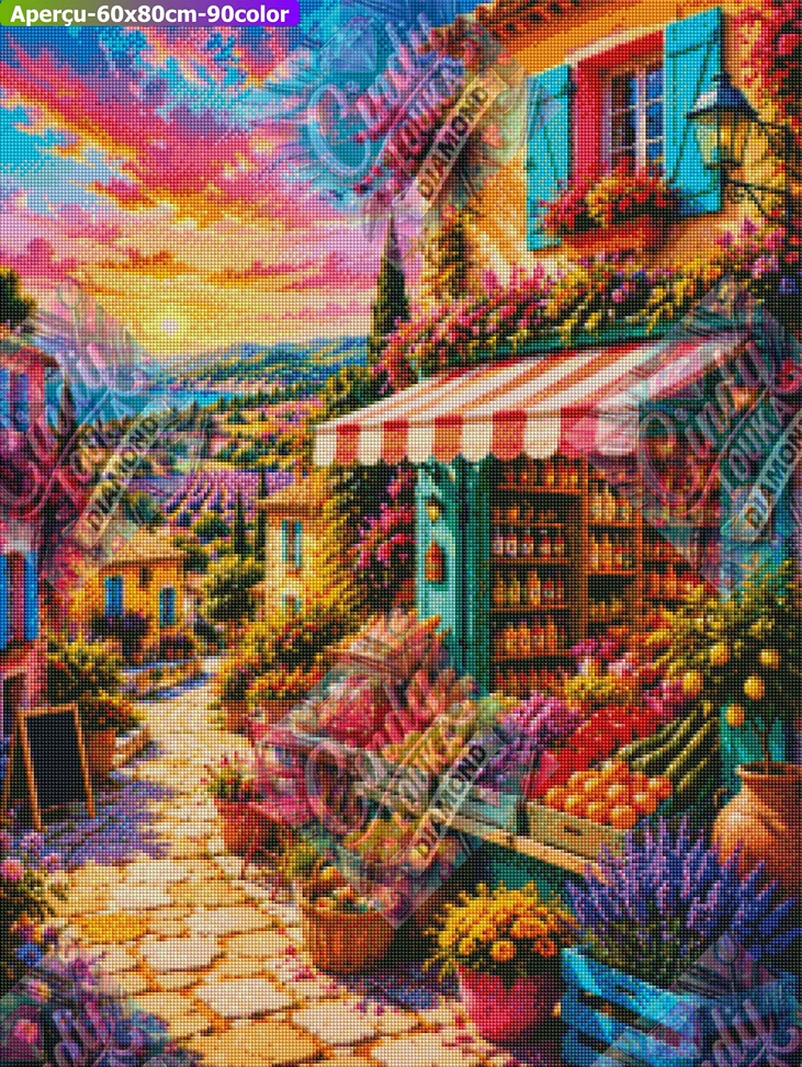 Le Village des Délices 60x80 cm