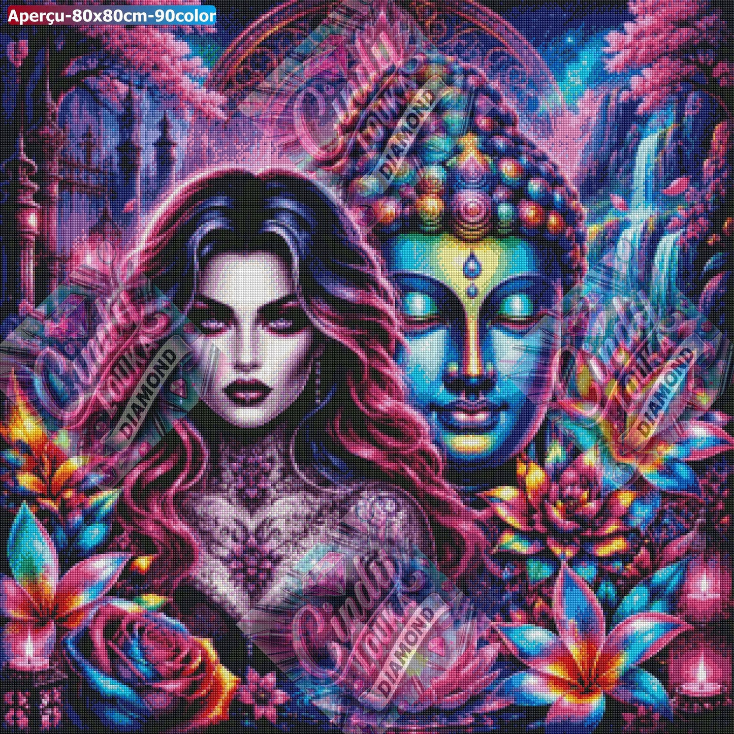 La Gardienne des Lotus 80x80 cm
