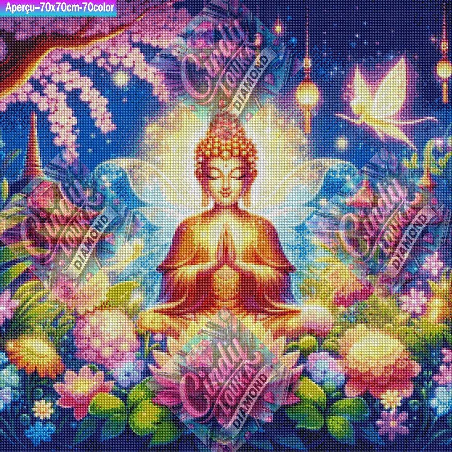 Le Temple des Mille Lumières 70x70 cm